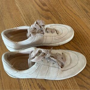 AGL $300 Womens suede Lace Up Sneakers Made in Italy D936107 sz 7 / 37 EU